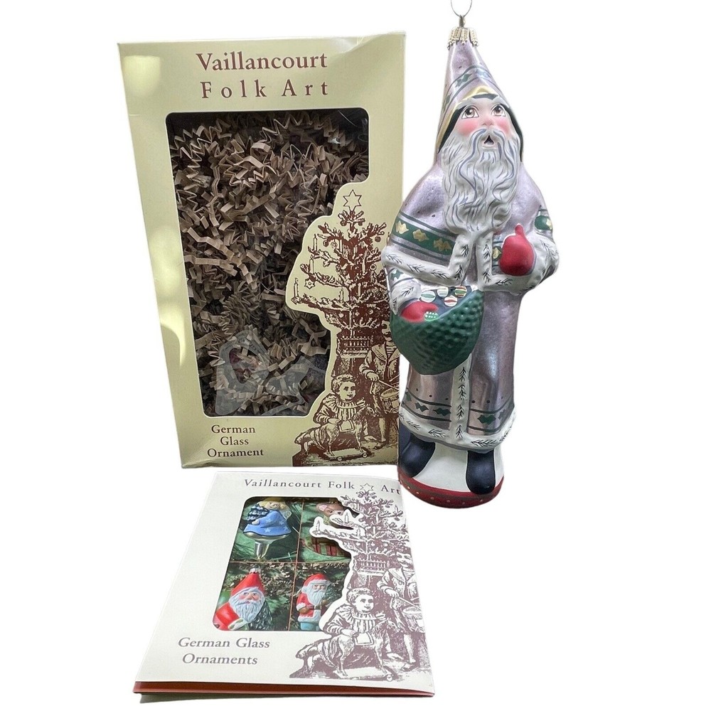 VAILLANCOURT Hand Blown Glass Ornament Glass Santa 1998 LTD ED 338/350 Germany